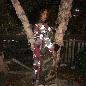 Camo trench coat